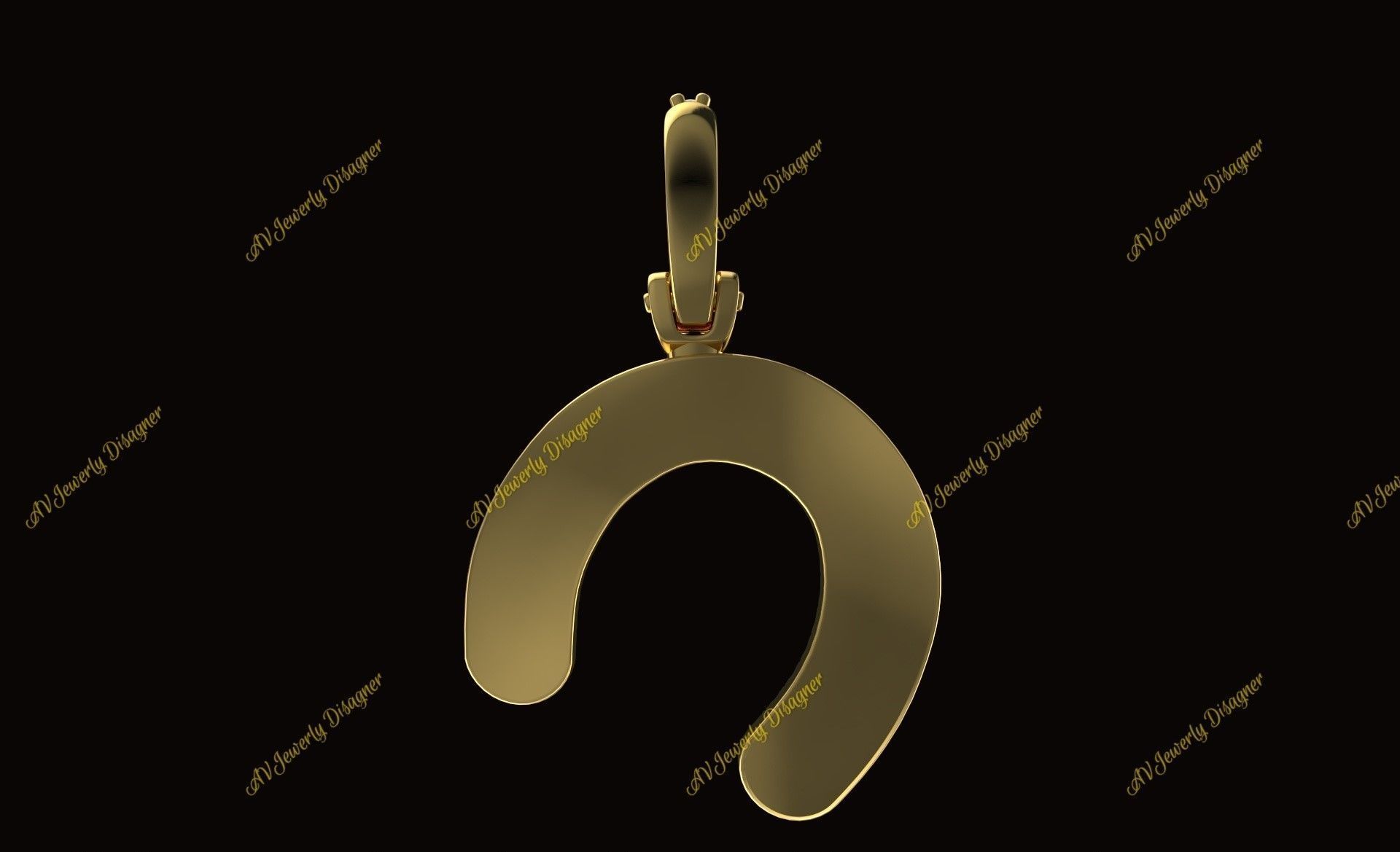 AV Designe 241  Horseshoe Pendant 3D print model_7
