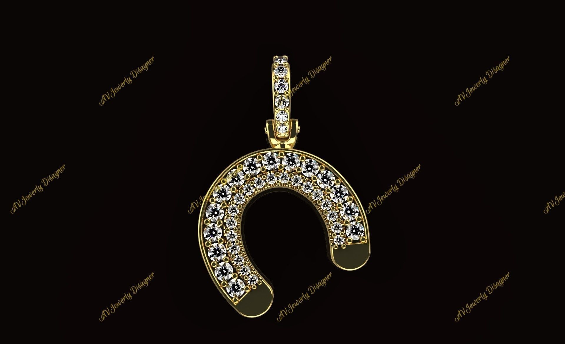 AV Designe 241  Horseshoe Pendant 3D print model_5