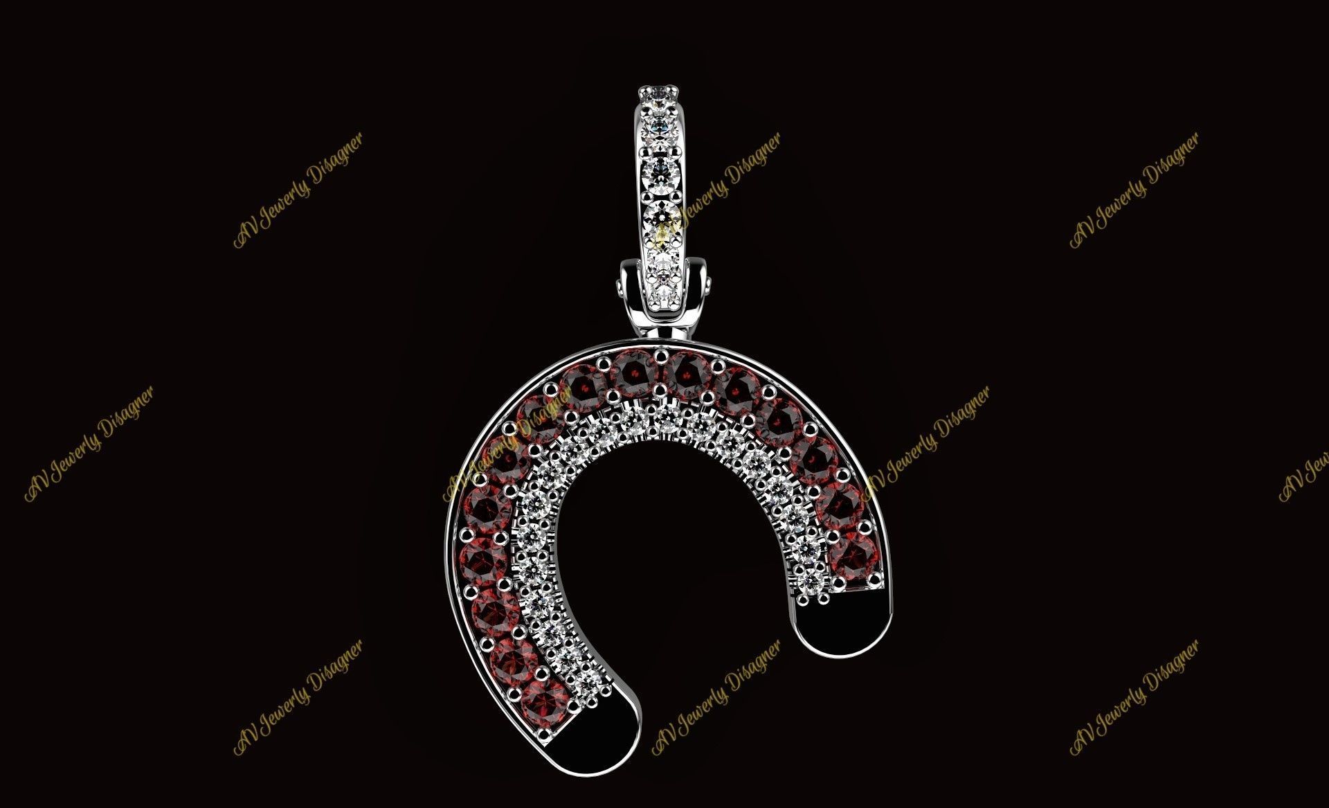 AV Designe 241  Horseshoe Pendant 3D print model_6