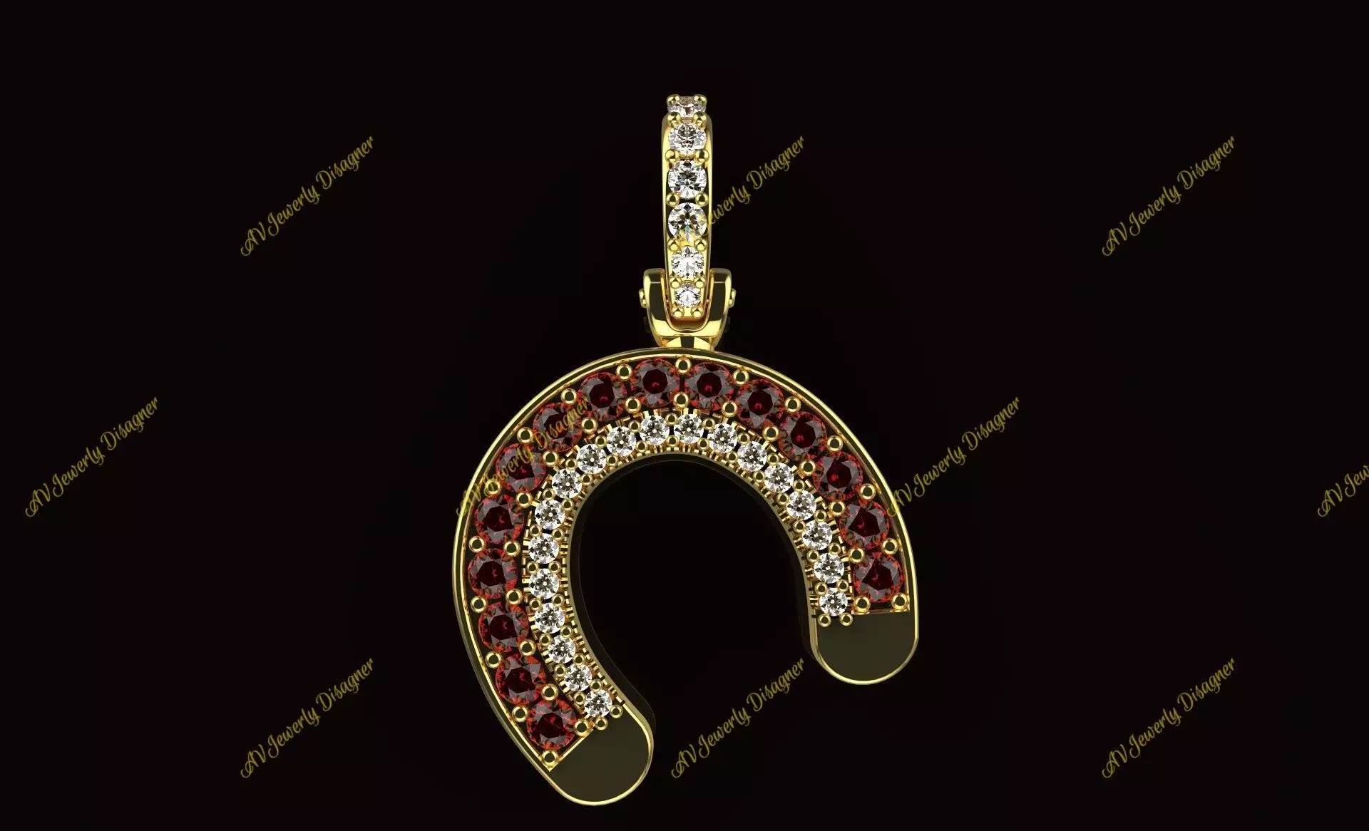 AV Designe 241  Horseshoe Pendant 3D print model_0