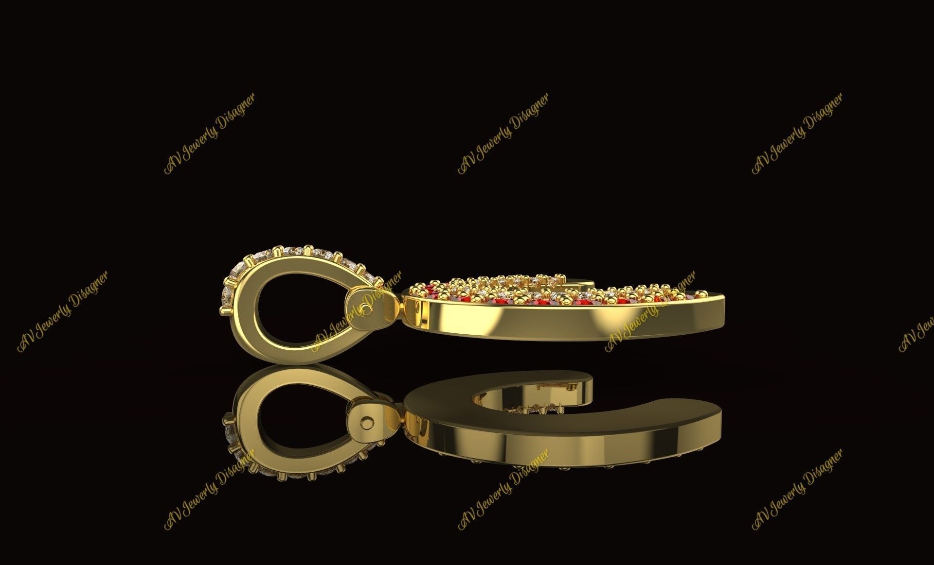 AV Designe 241  Horseshoe Pendant 3D print model_4