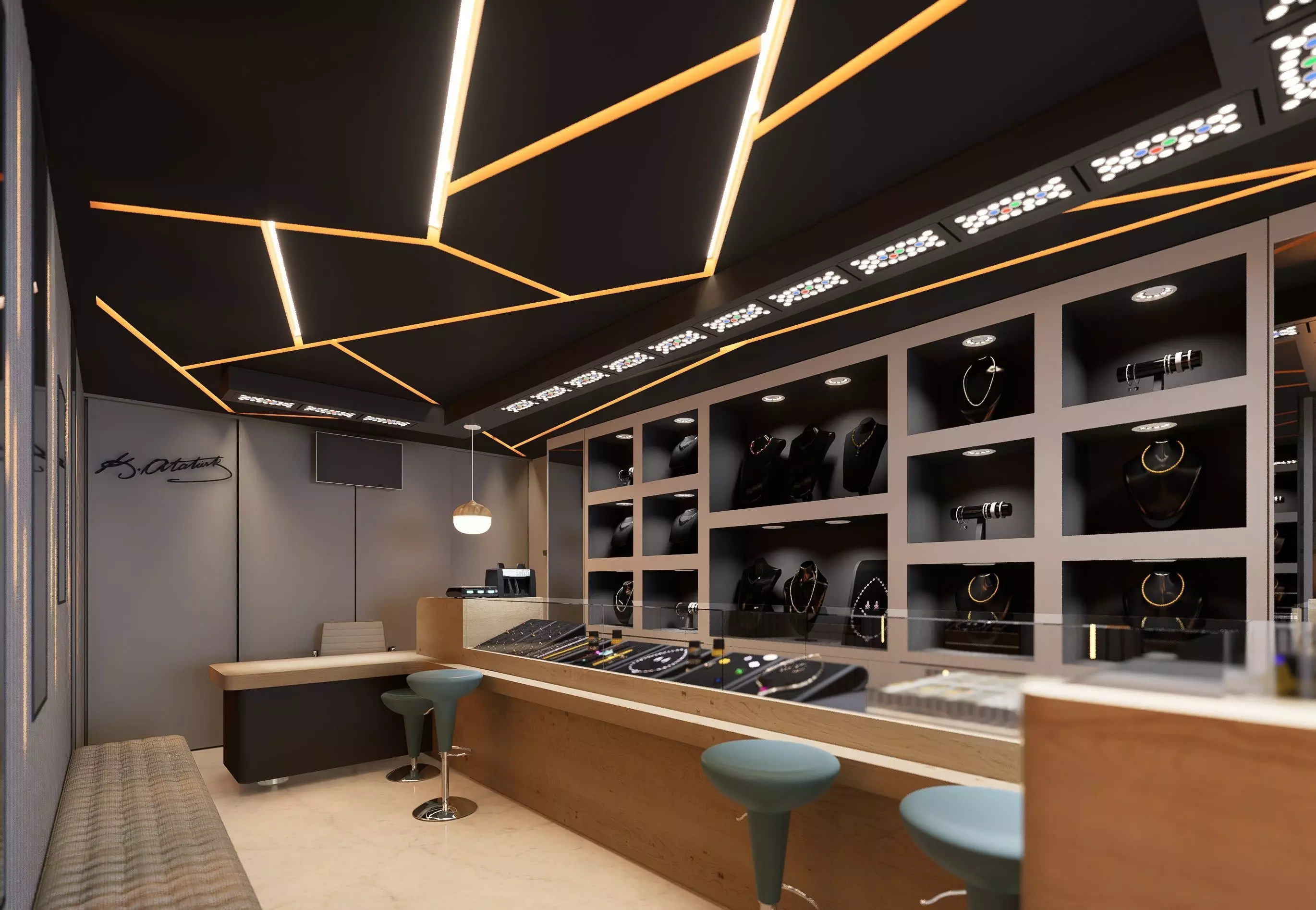 Jewelry shop design 2 3D model_0