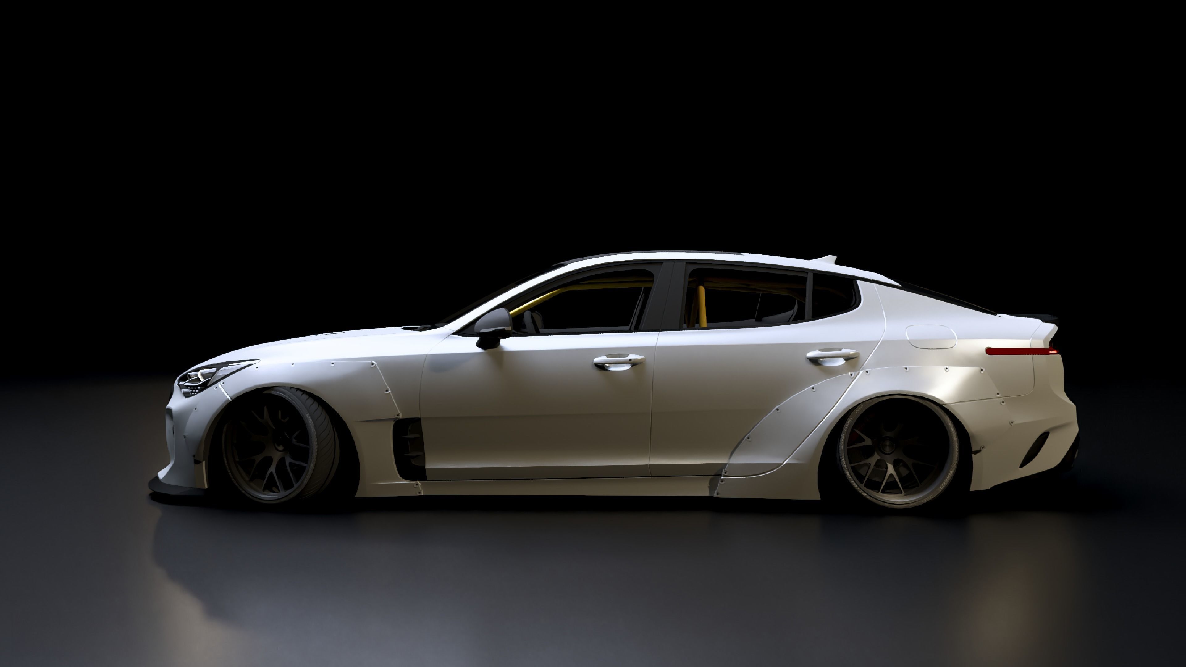 KIA Stinger GT With Wide Body Kit 3D 3D model_2