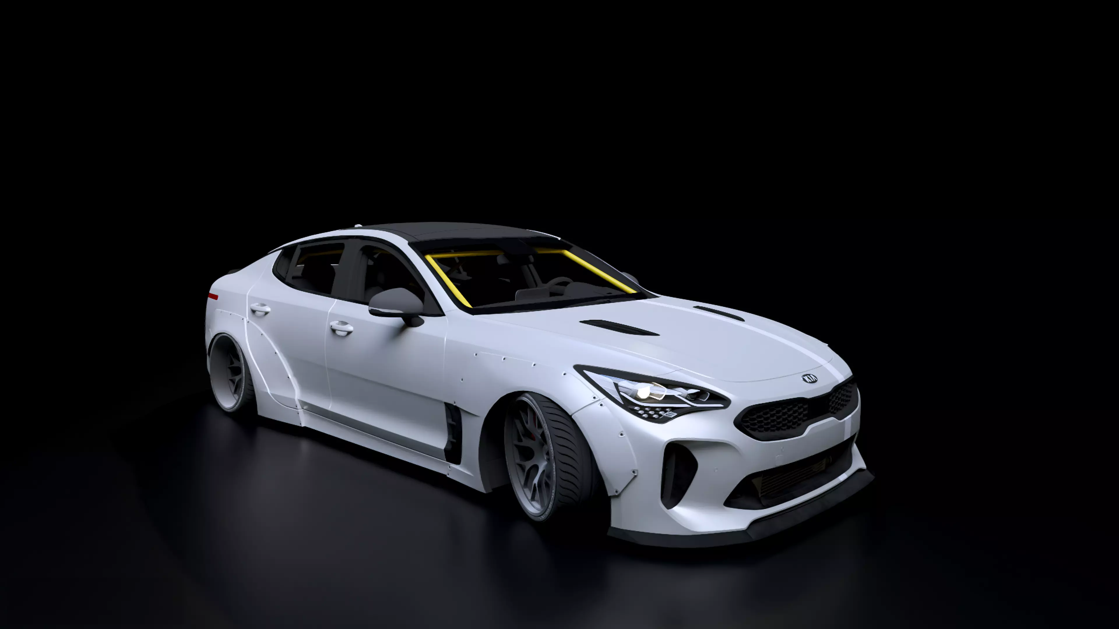 KIA Stinger GT With Wide Body Kit 3D 3D model_0