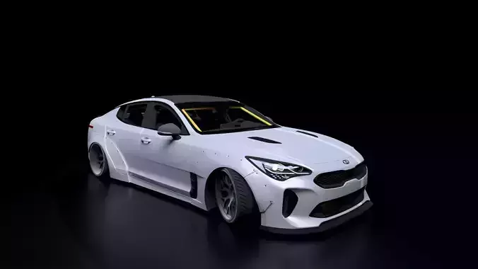KIA Stinger GT With Wide Body Kit 3D 3D model