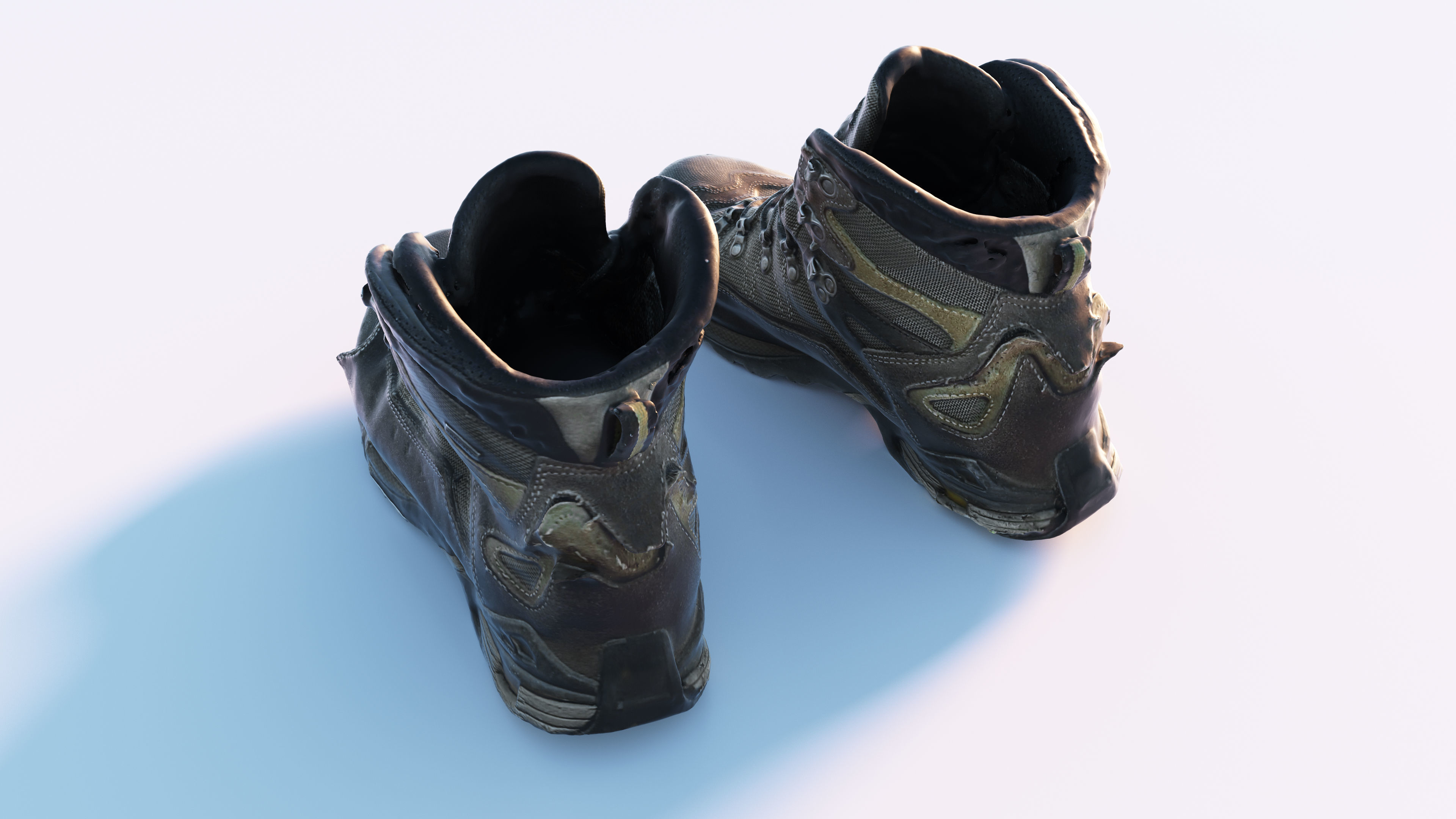 Old Hiking Boots 3D model_8