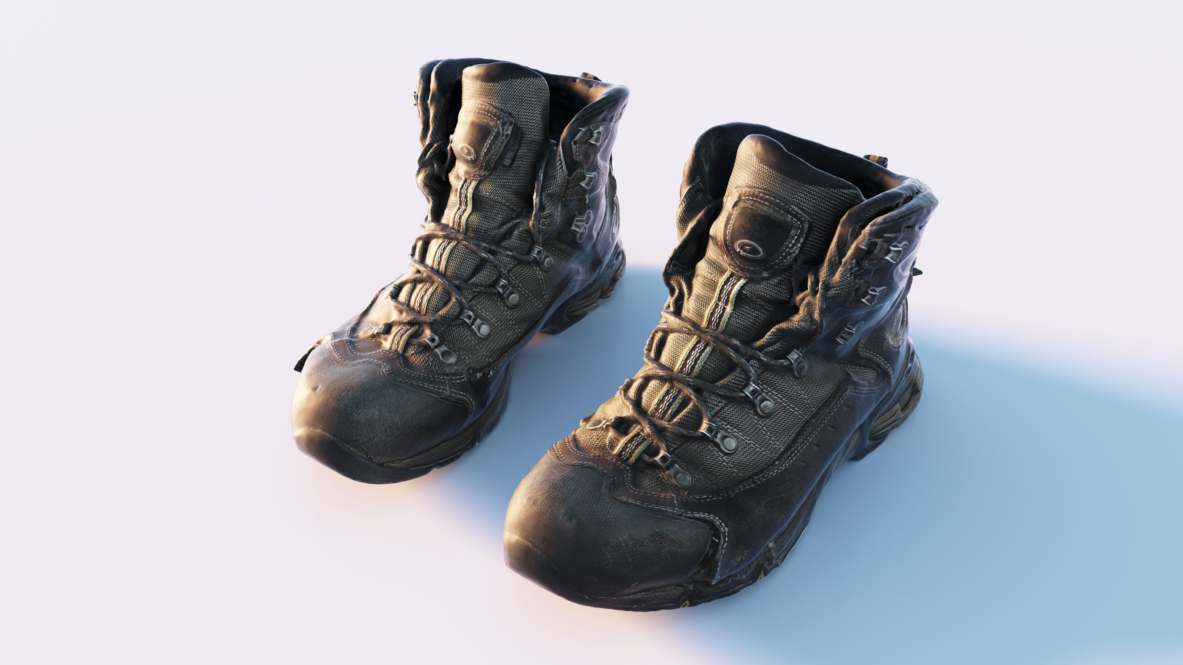 Old Hiking Boots 3D model_7