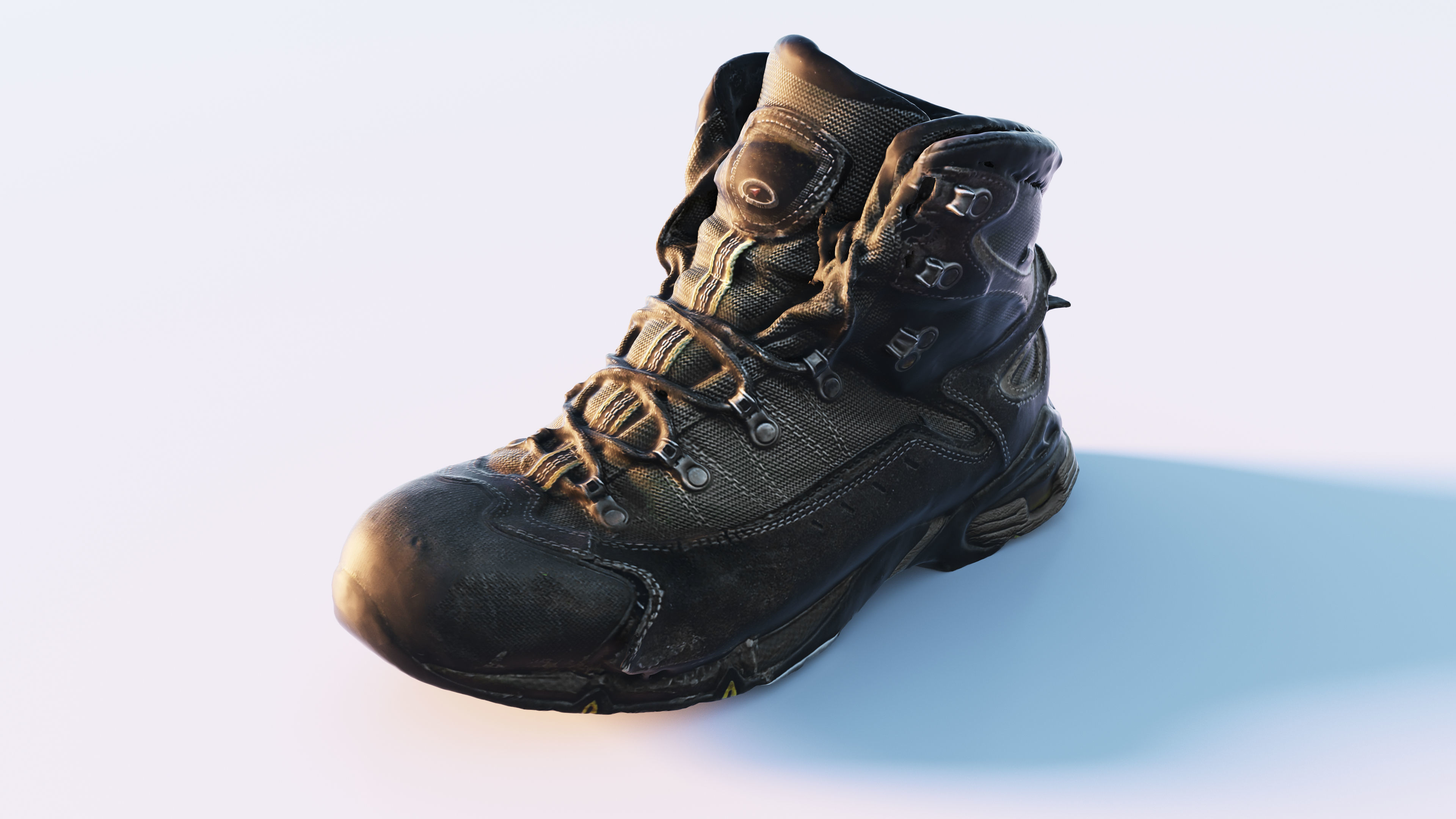 Old Hiking Boots 3D model_5