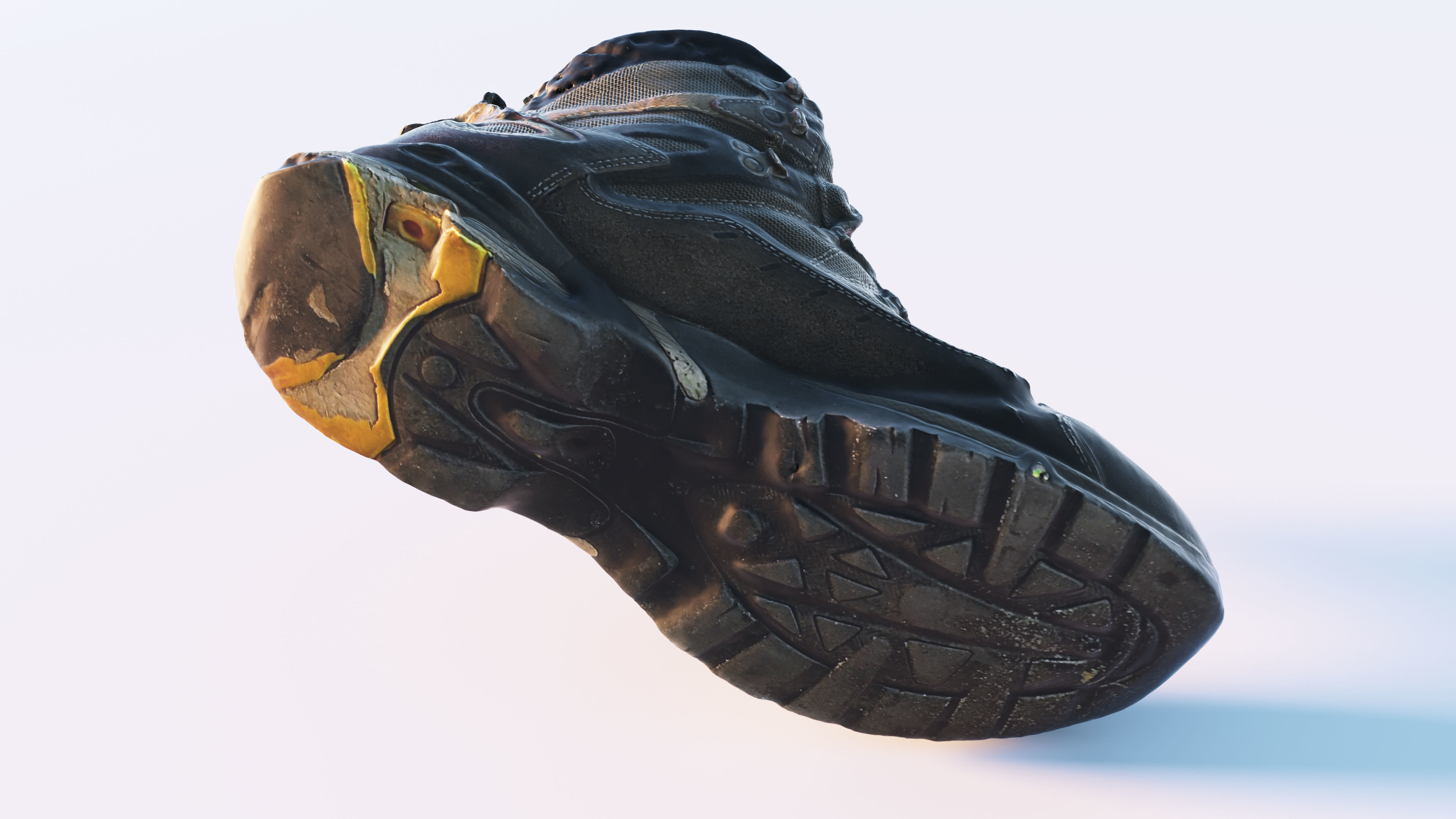 Old Hiking Boots 3D model_4