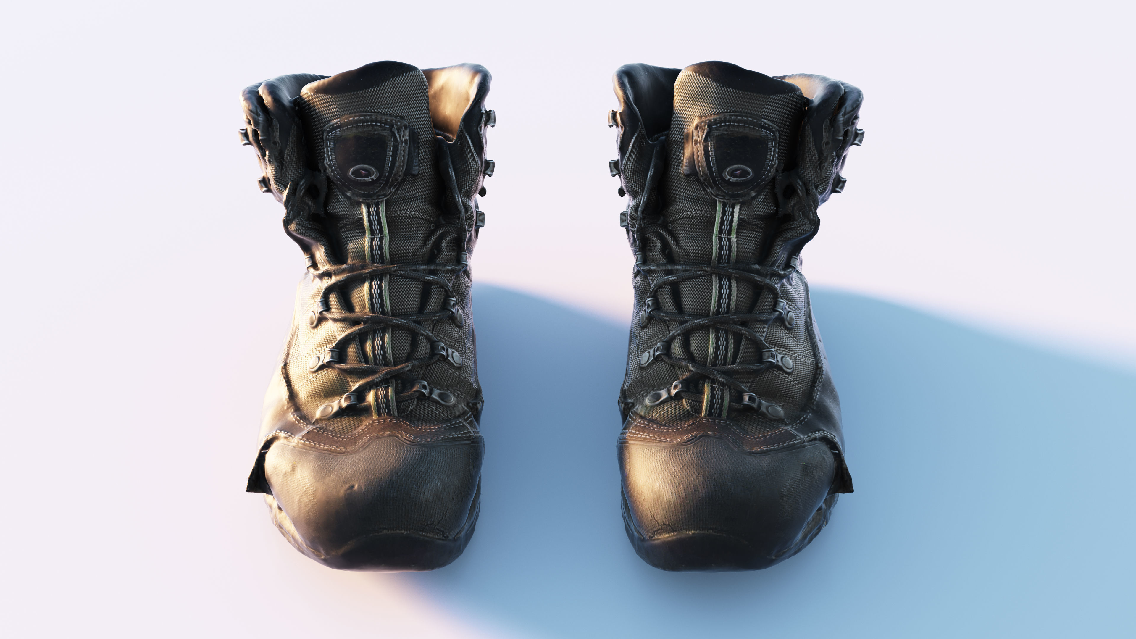 Old Hiking Boots 3D model_9