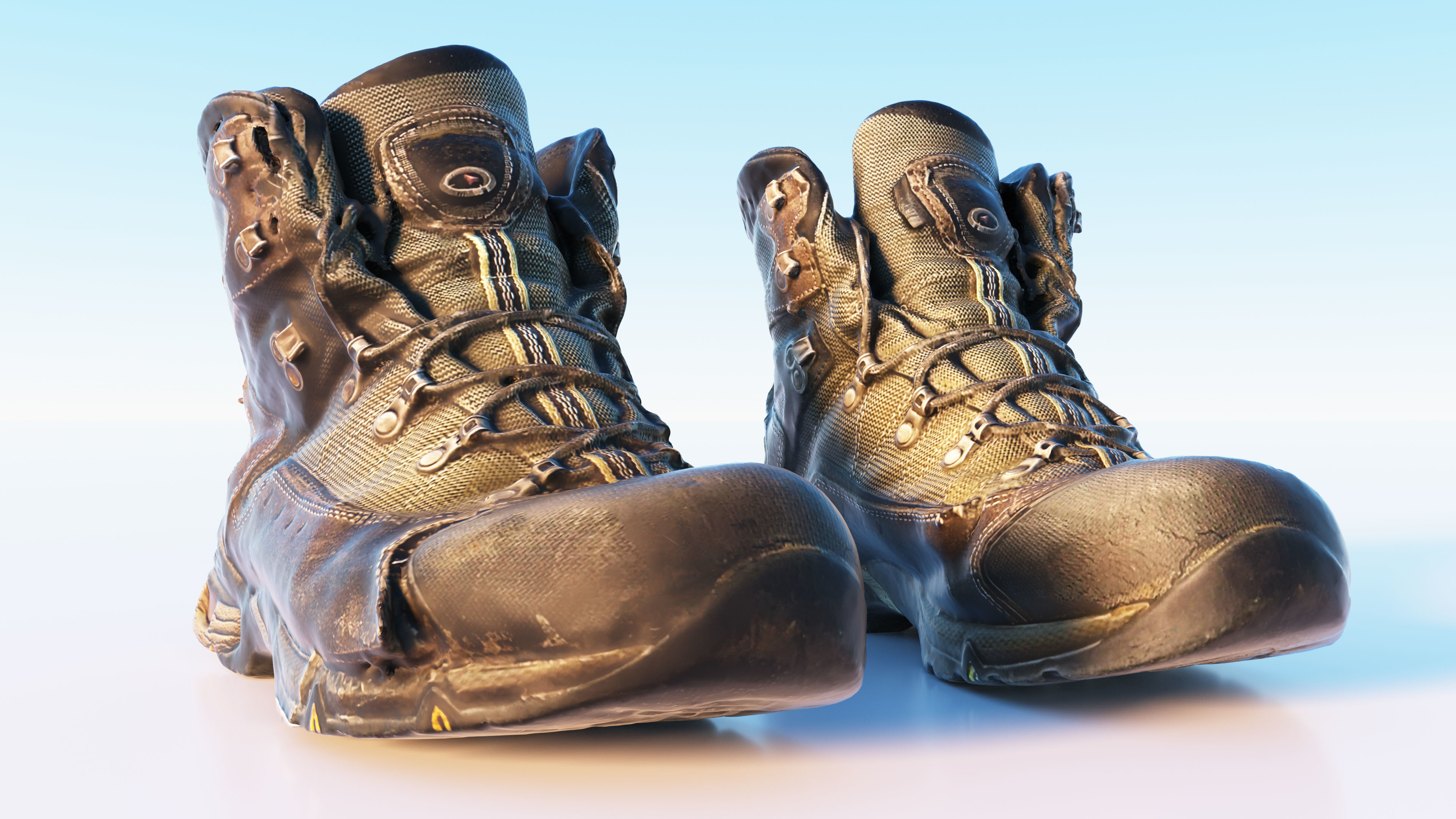 Old Hiking Boots 3D model_12