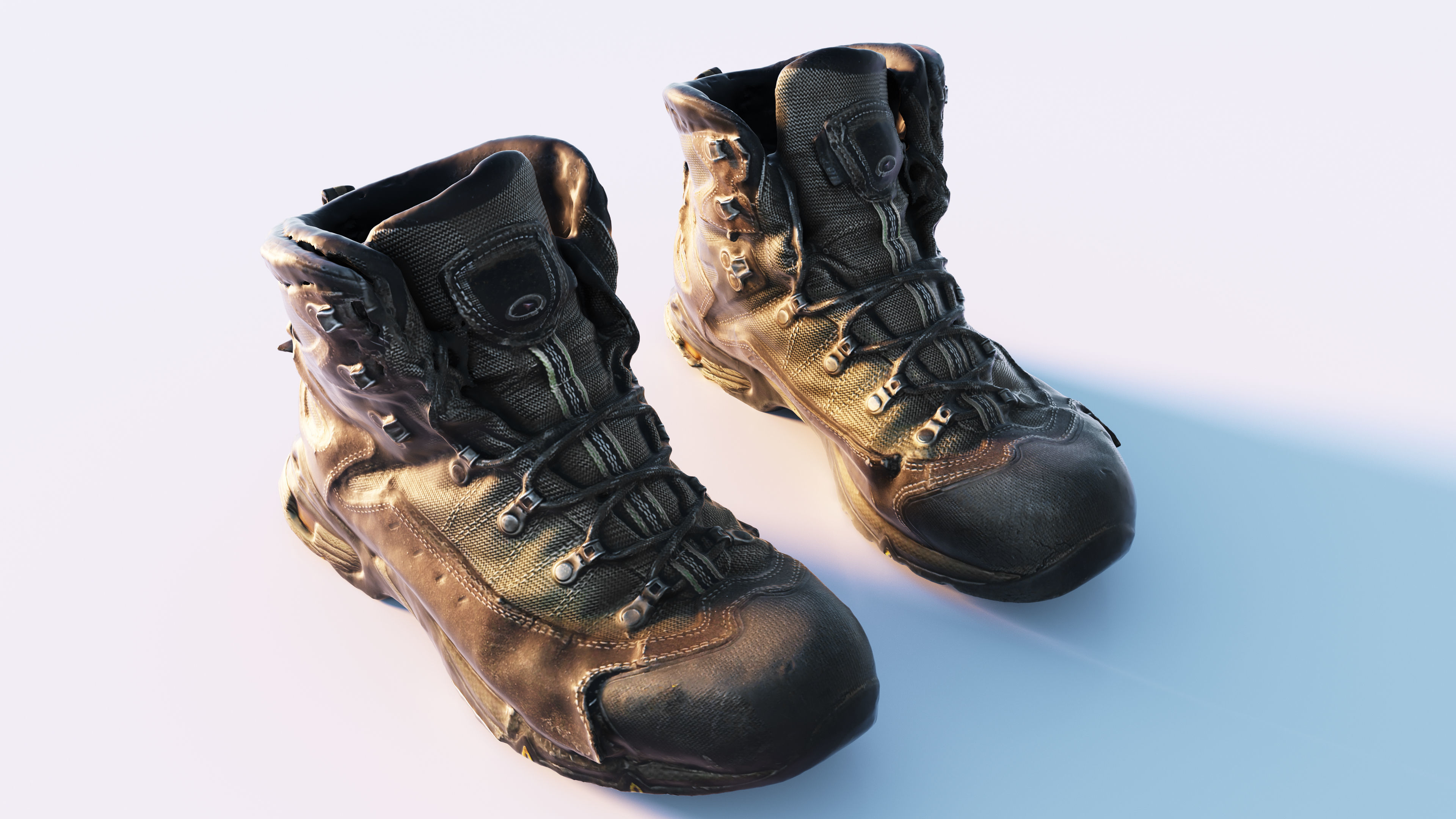 Old Hiking Boots 3D model_10