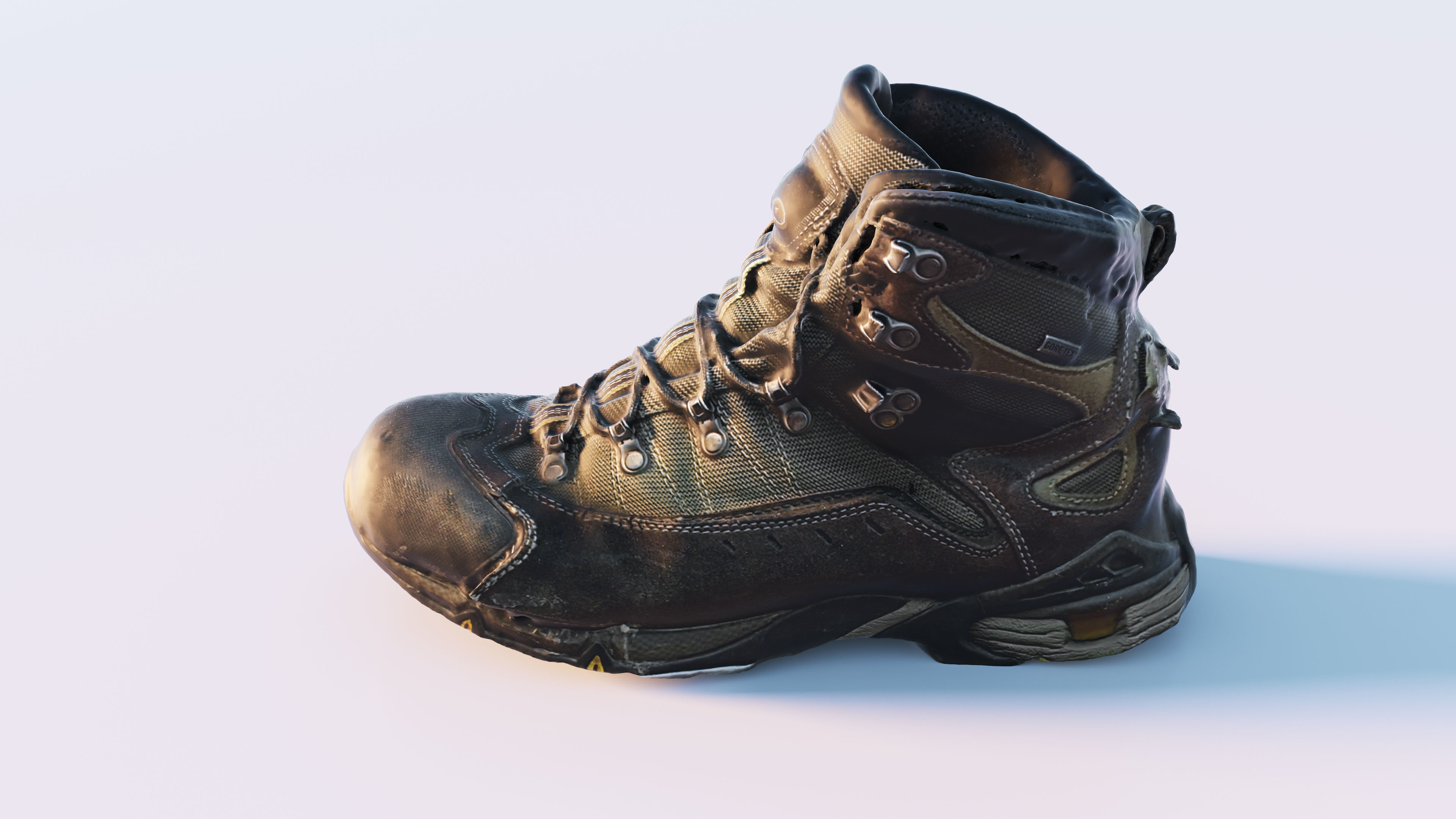 Old Hiking Boots 3D model_3