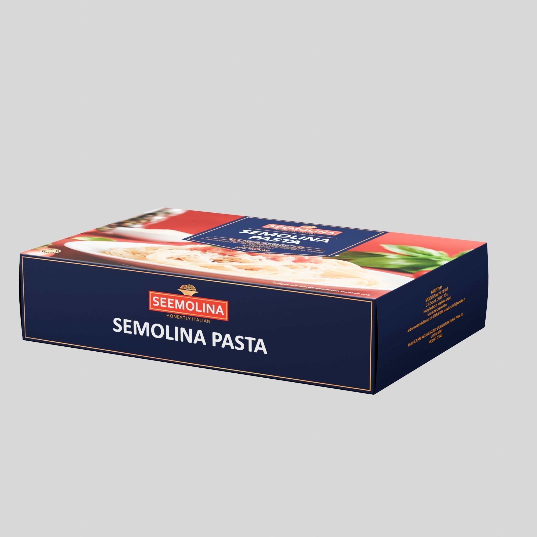 Semolina Pasta Box Low-poly 3D model_5