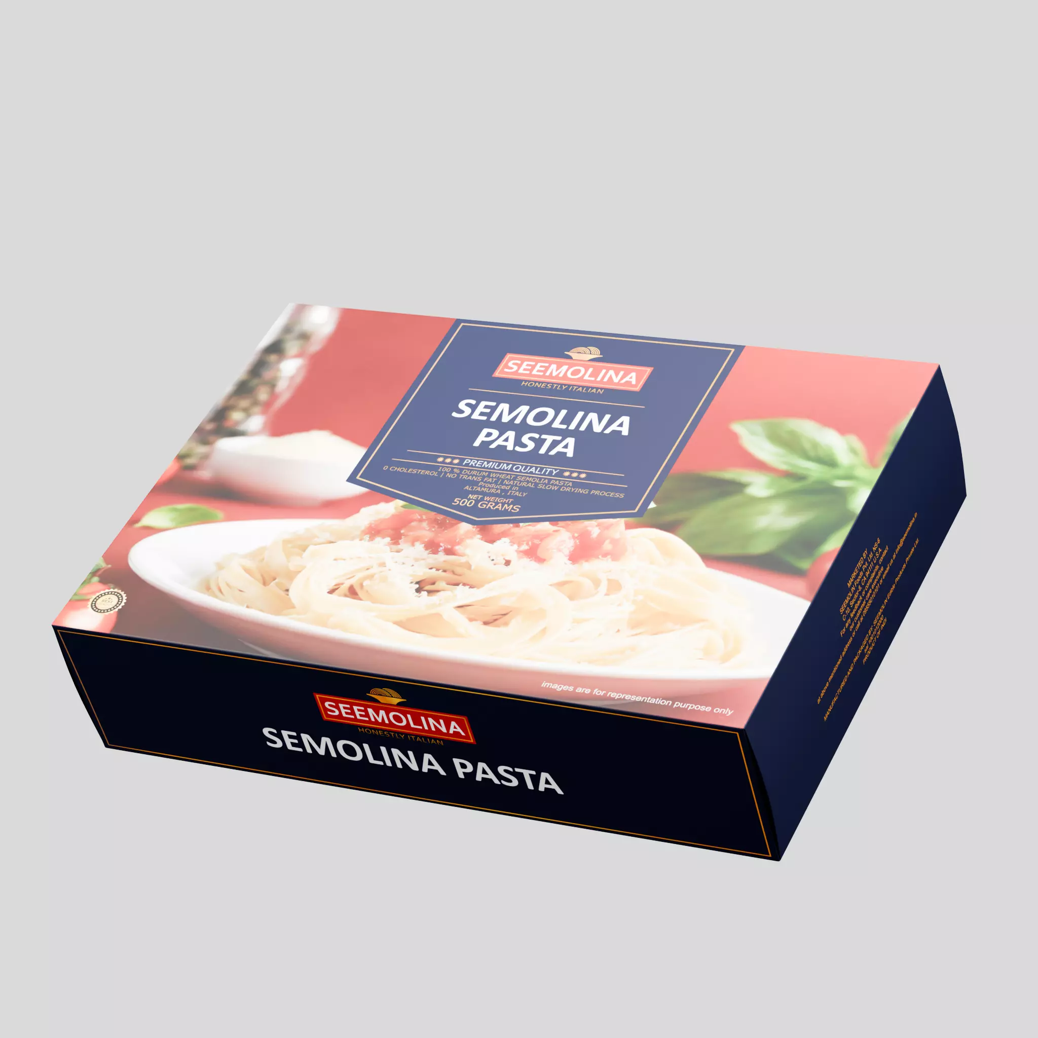 Semolina Pasta Box Low-poly 3D model_0