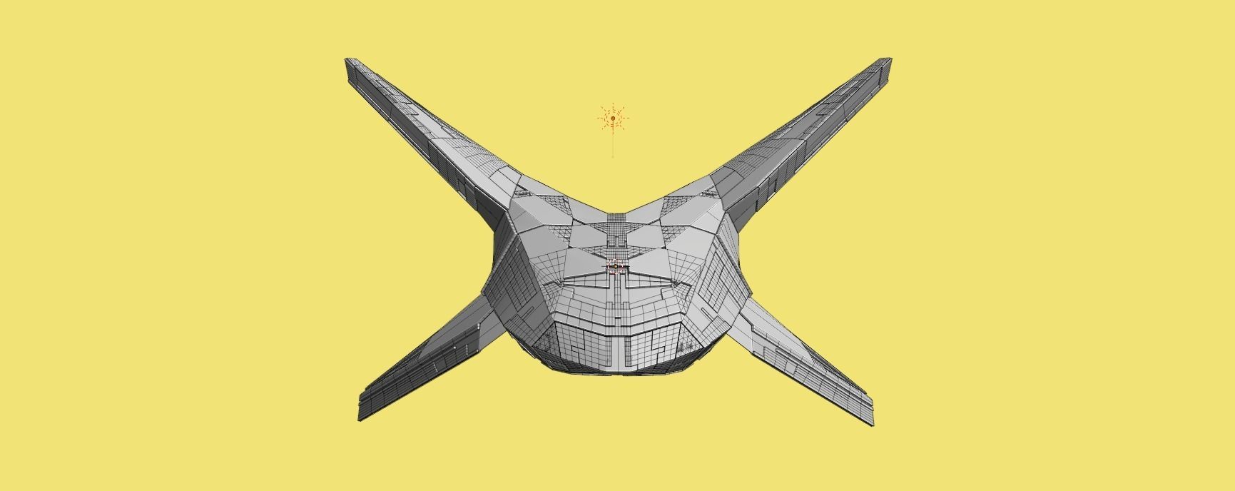 X spaceship  3D model_7