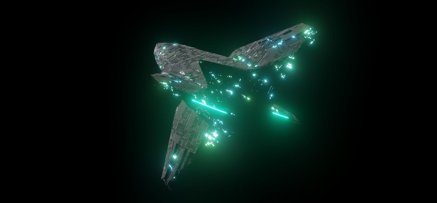 X spaceship  3D model_1