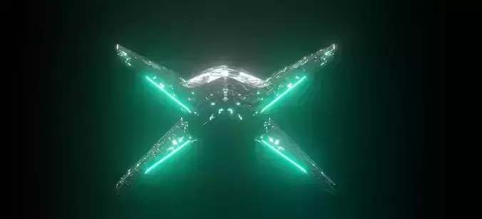X spaceship  3D model
