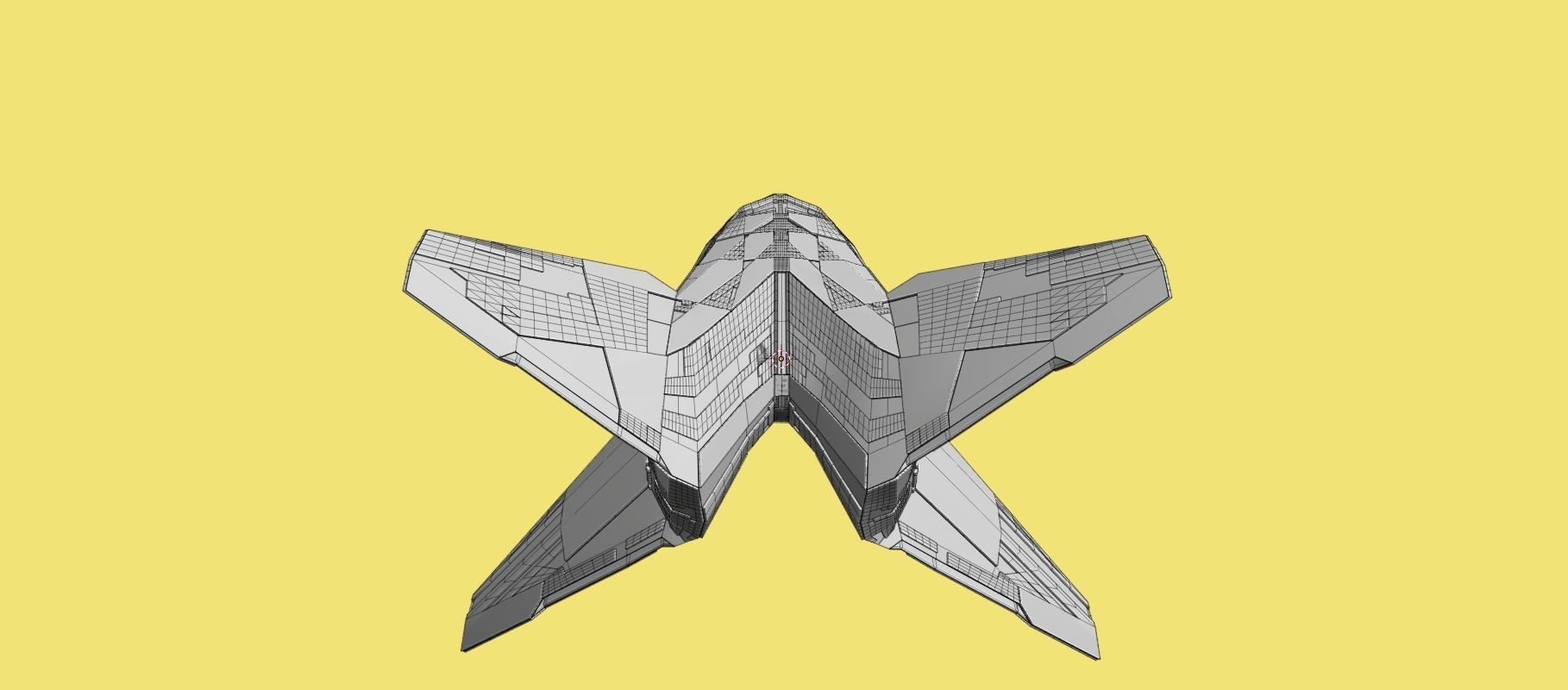 X spaceship  3D model_8