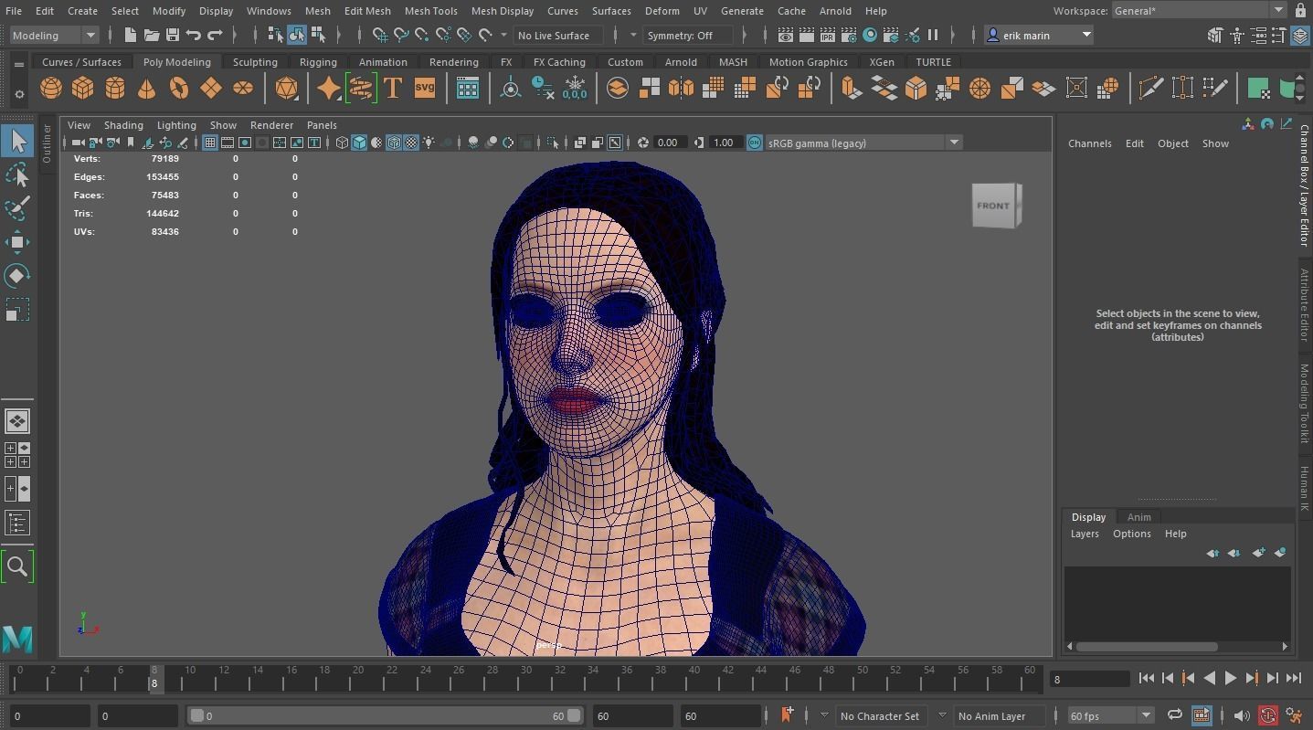 Female Character 3D model_2