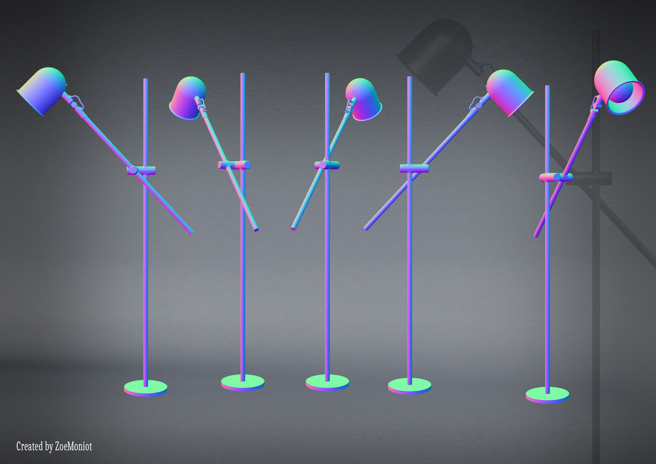 Floor Lamp 01 3D model_5