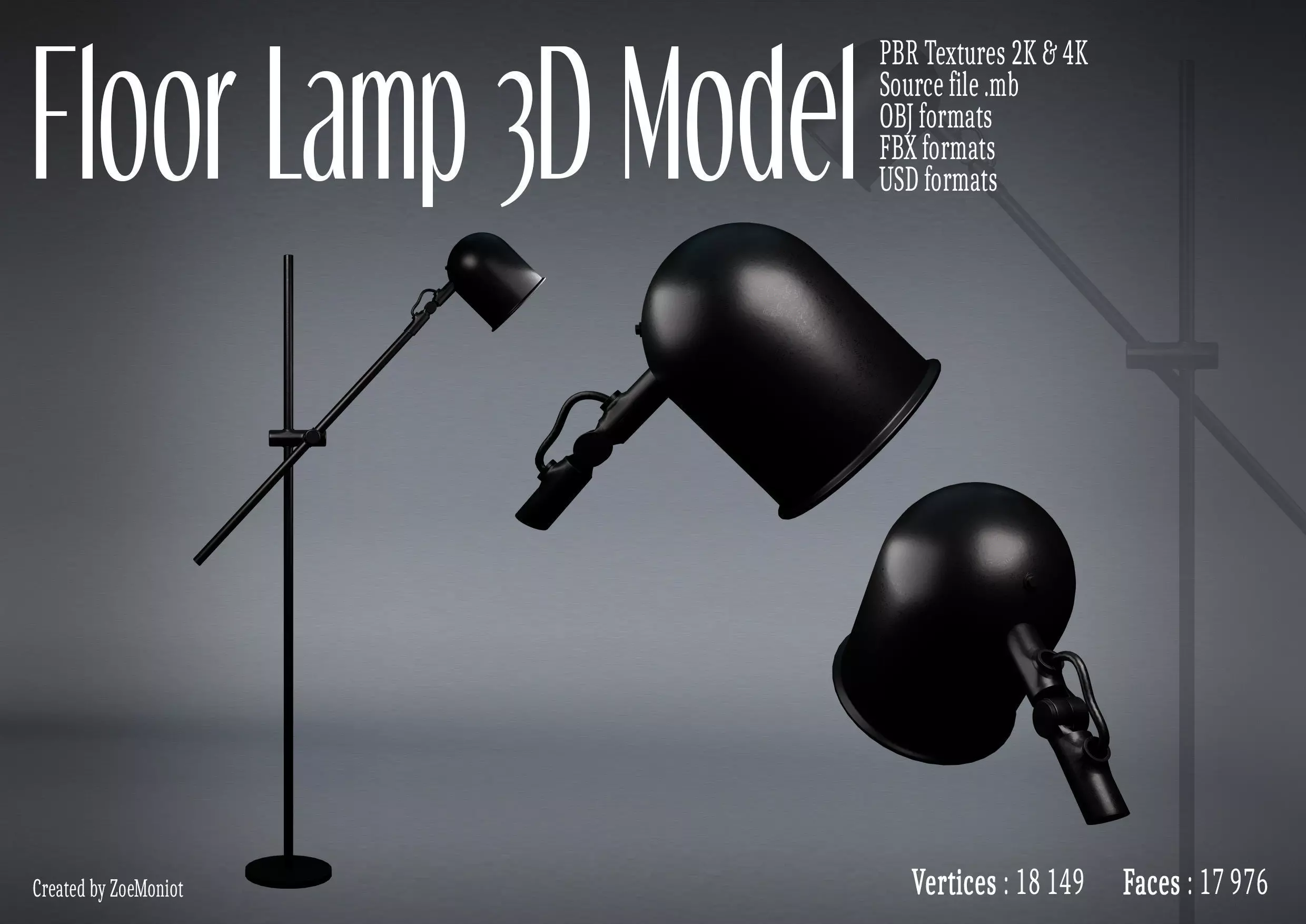 Floor Lamp 01 3D model_0