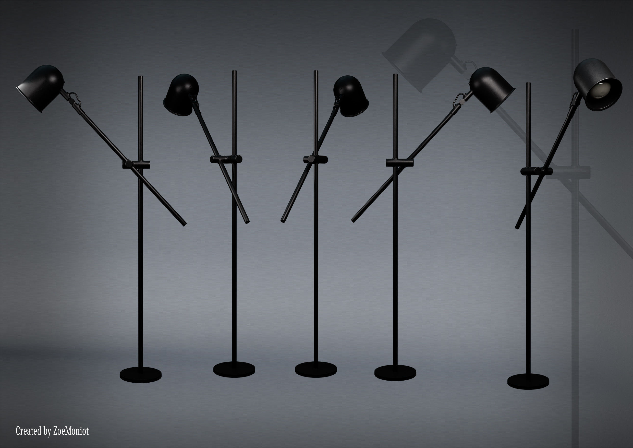 Floor Lamp 01 3D model_2