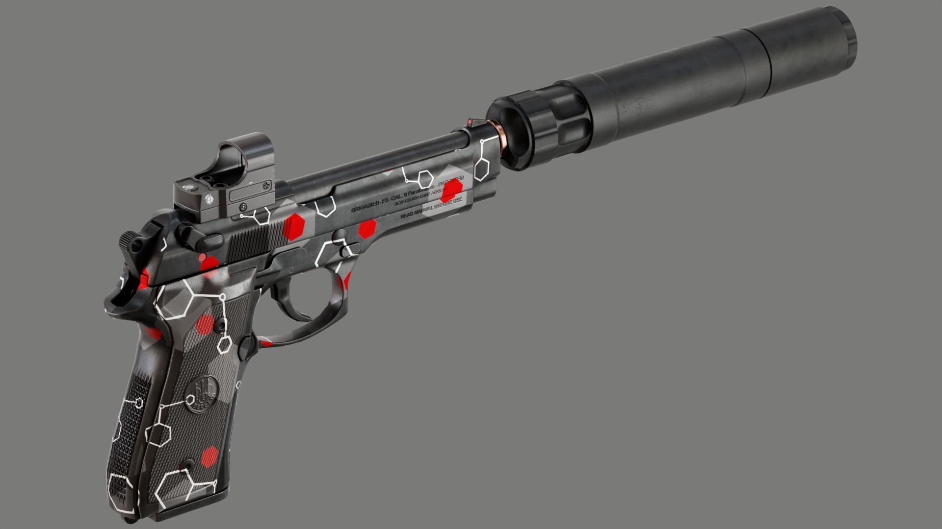M9A1 With Silencer  Reddot Low-poly 3D model_5