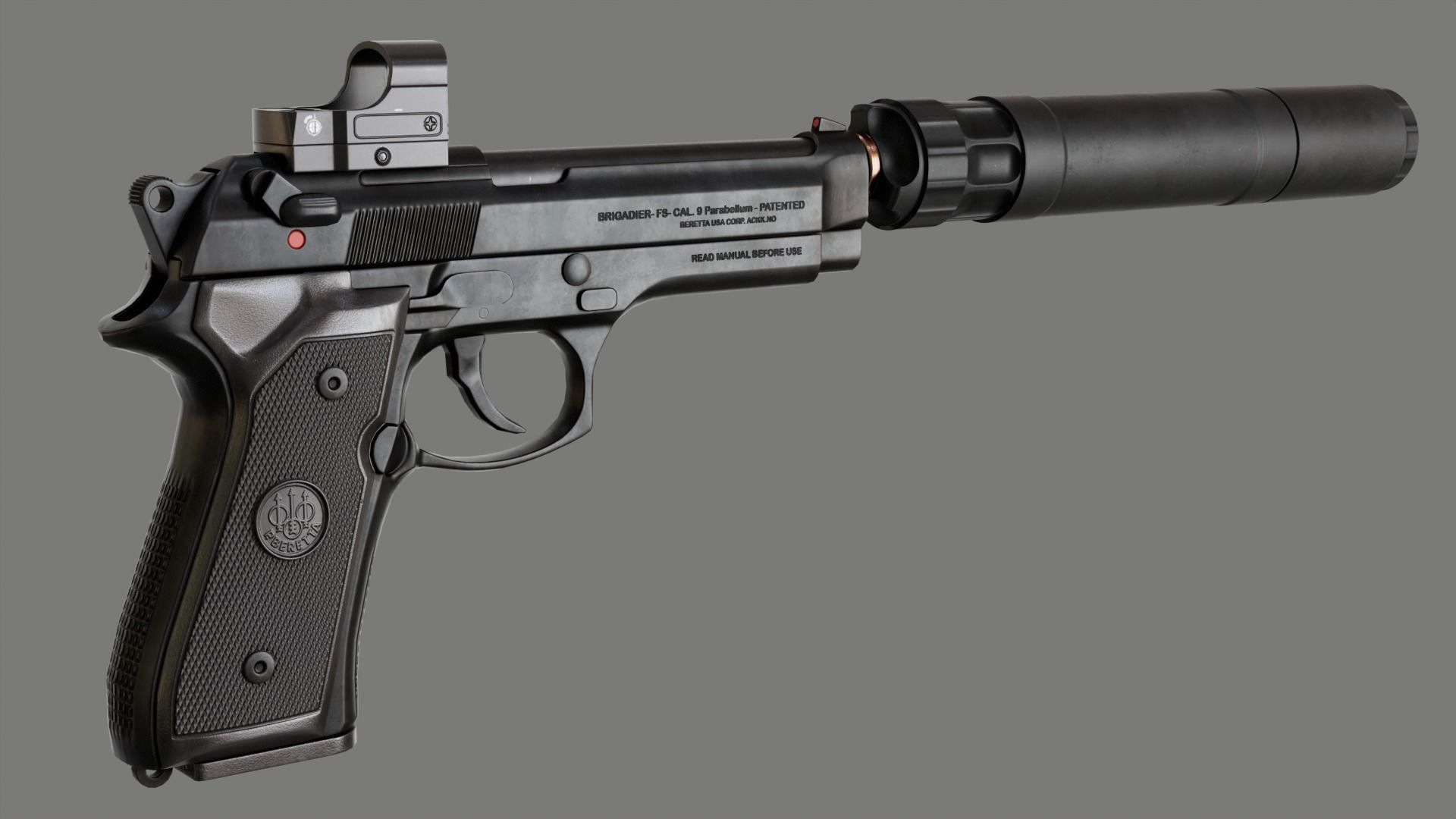 M9A1 With Silencer  Reddot Low-poly 3D model_7