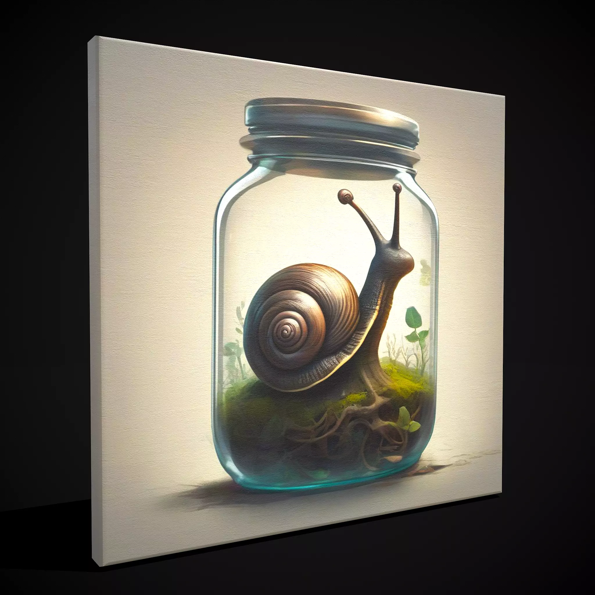 Snail in a Jar Painting Low-poly 3D model_0