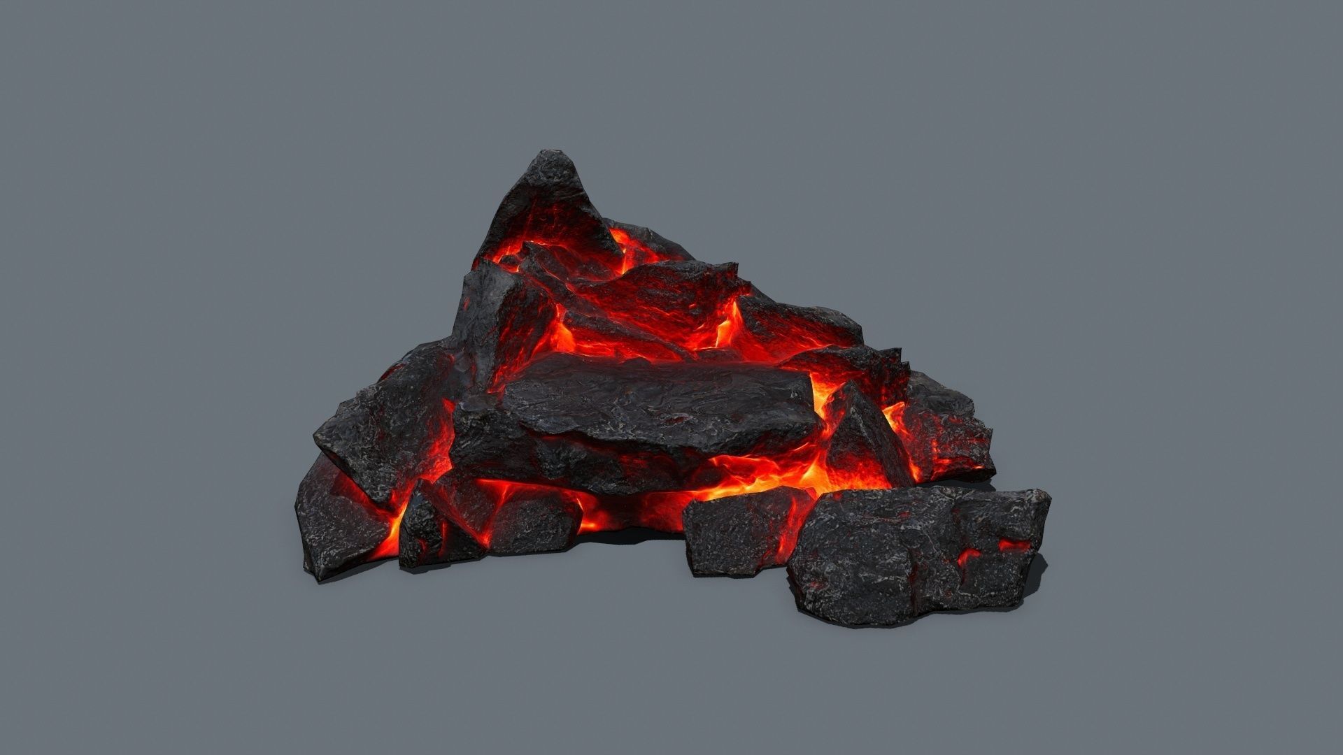 lava rocks Low-poly 3D model_1