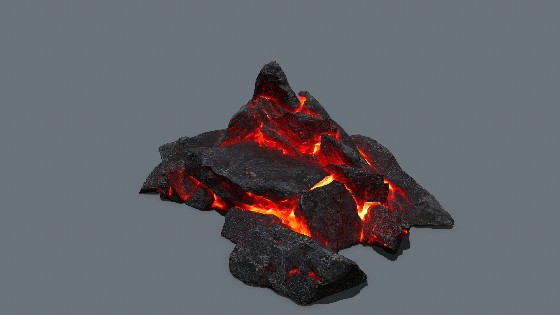 lava rocks Low-poly 3D model_9