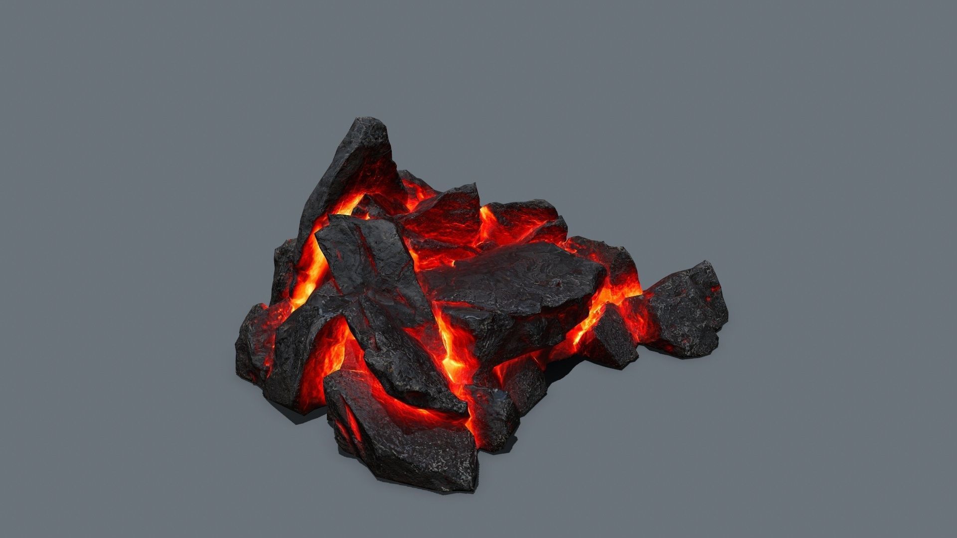 lava rocks Low-poly 3D model_3