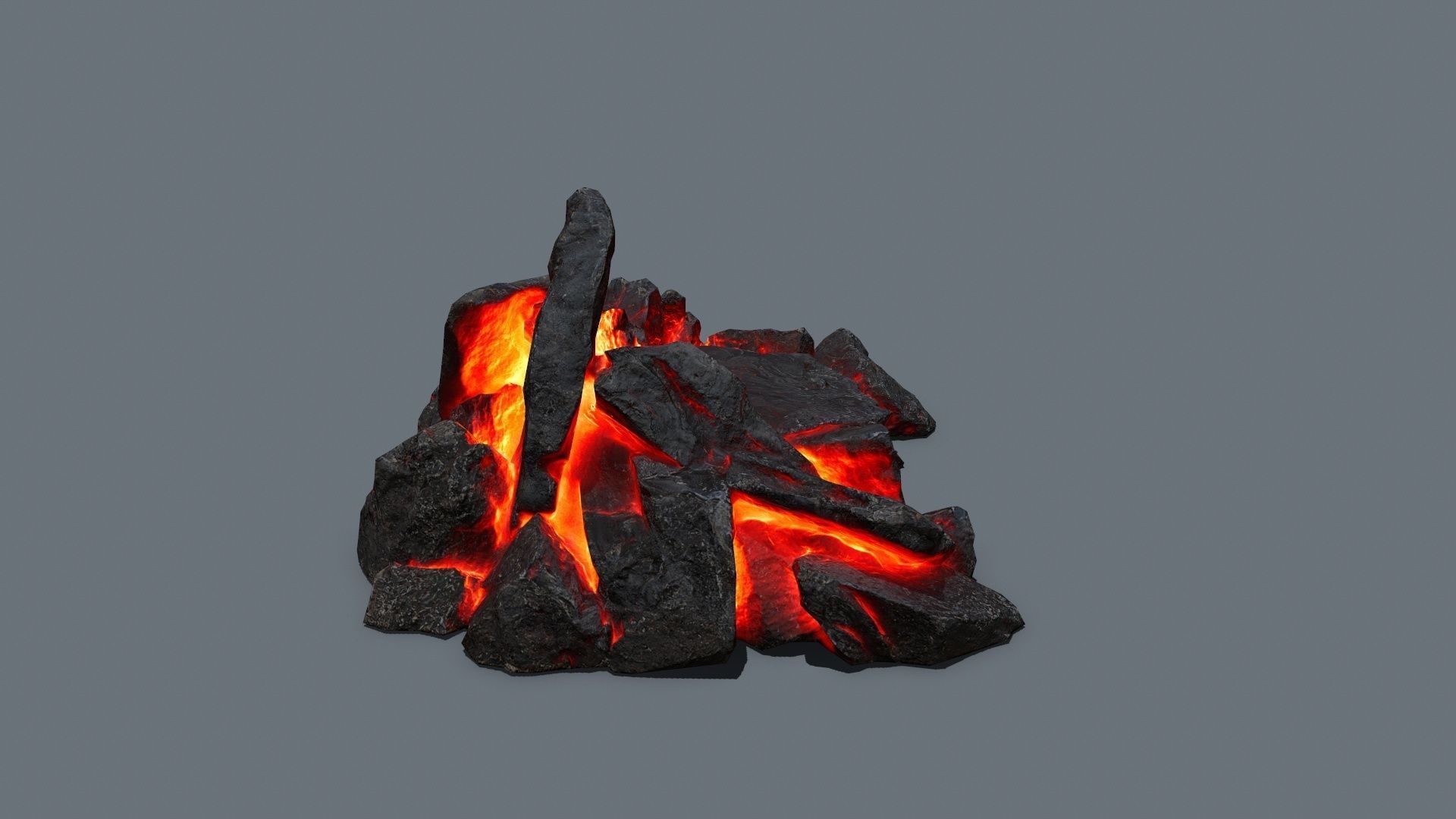 lava rocks Low-poly 3D model_4