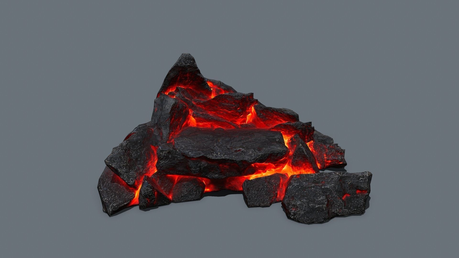 lava rocks Low-poly 3D model_2
