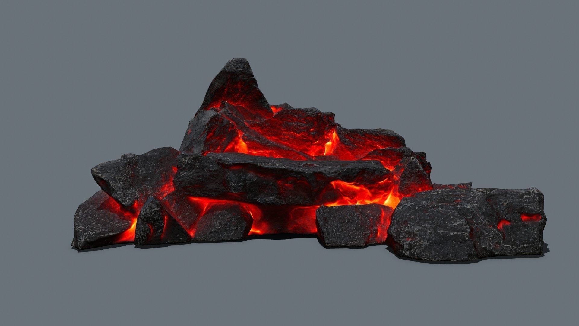 lava rocks Low-poly 3D model_12