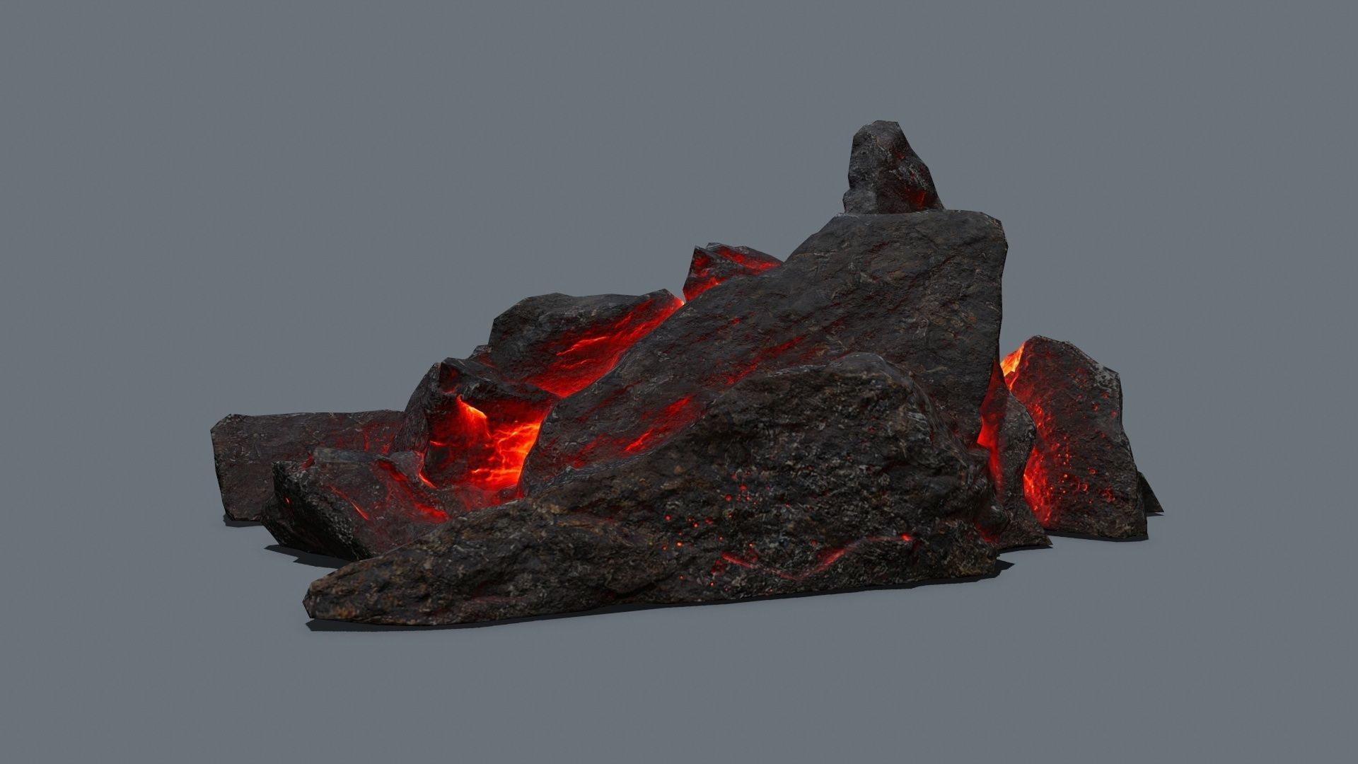 lava rocks Low-poly 3D model_16