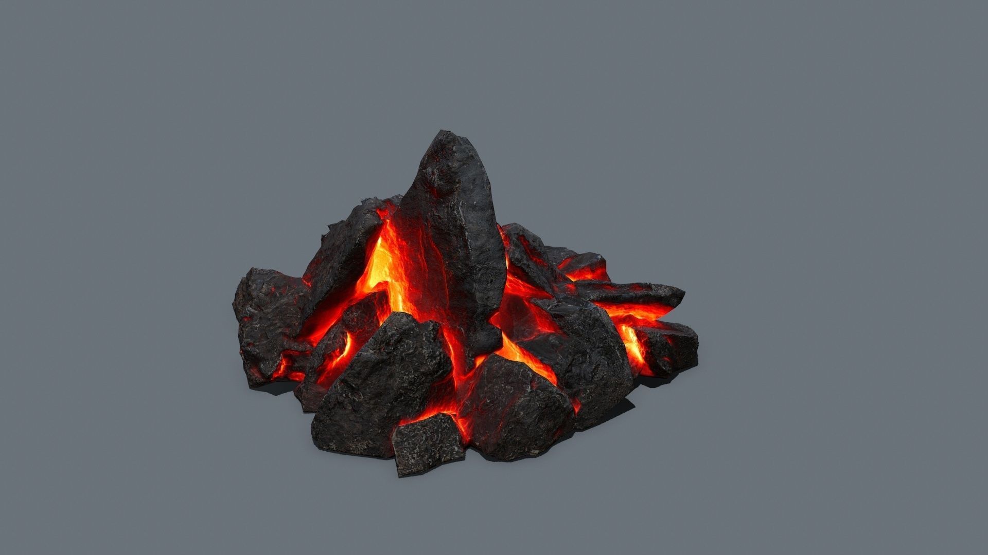 lava rocks Low-poly 3D model_5