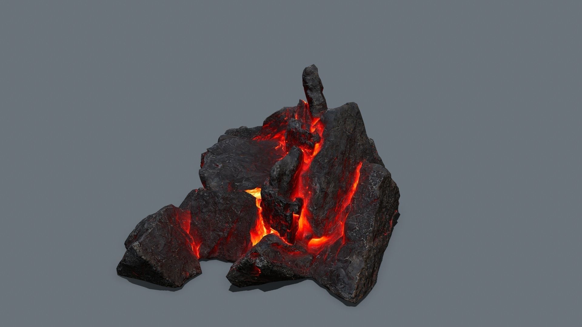 lava rocks Low-poly 3D model_8