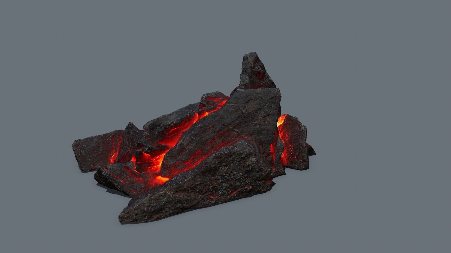 lava rocks Low-poly 3D model_7