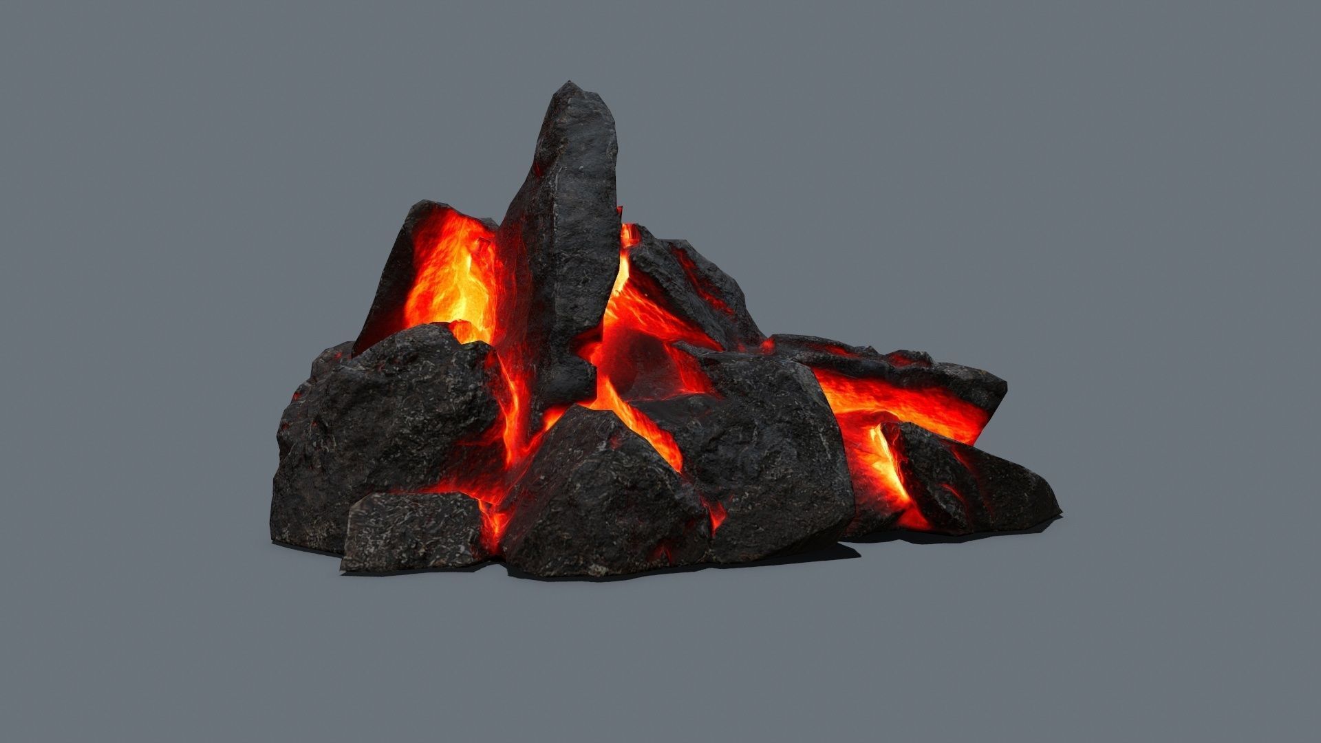 lava rocks Low-poly 3D model_14