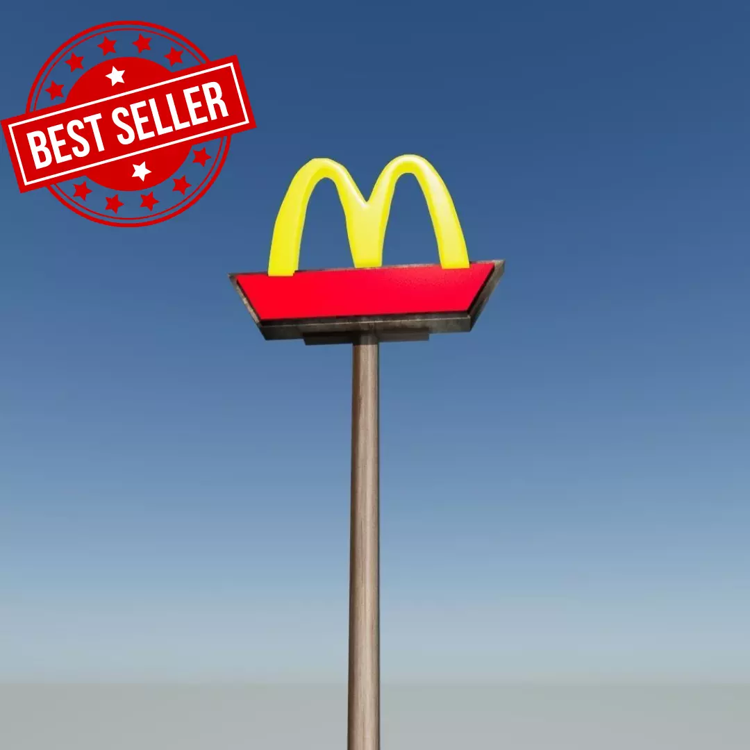 McDonaldS sign Low-poly 3D model_0