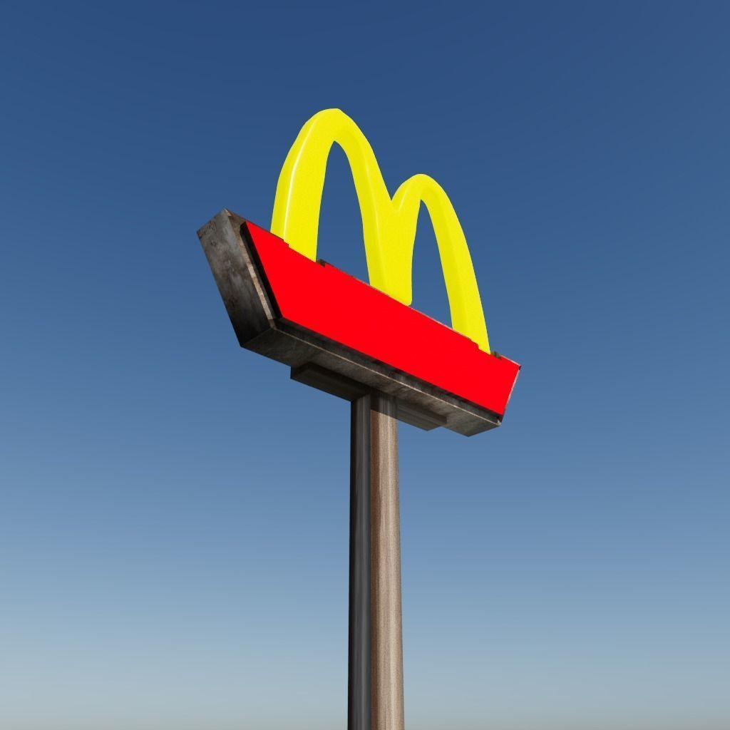 McDonaldS sign Low-poly 3D model_9