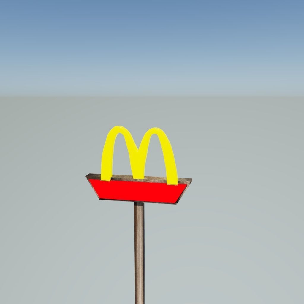 McDonaldS sign Low-poly 3D model_4