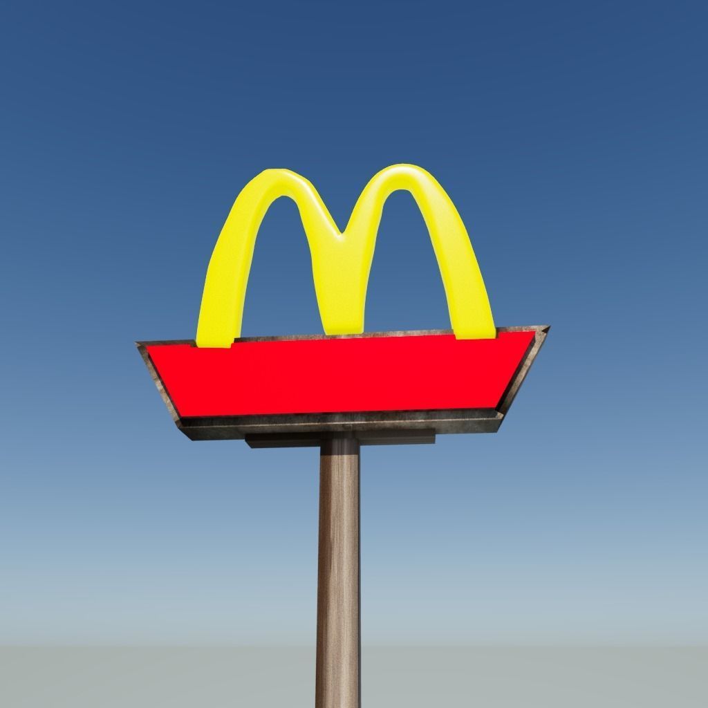 McDonaldS sign Low-poly 3D model_5