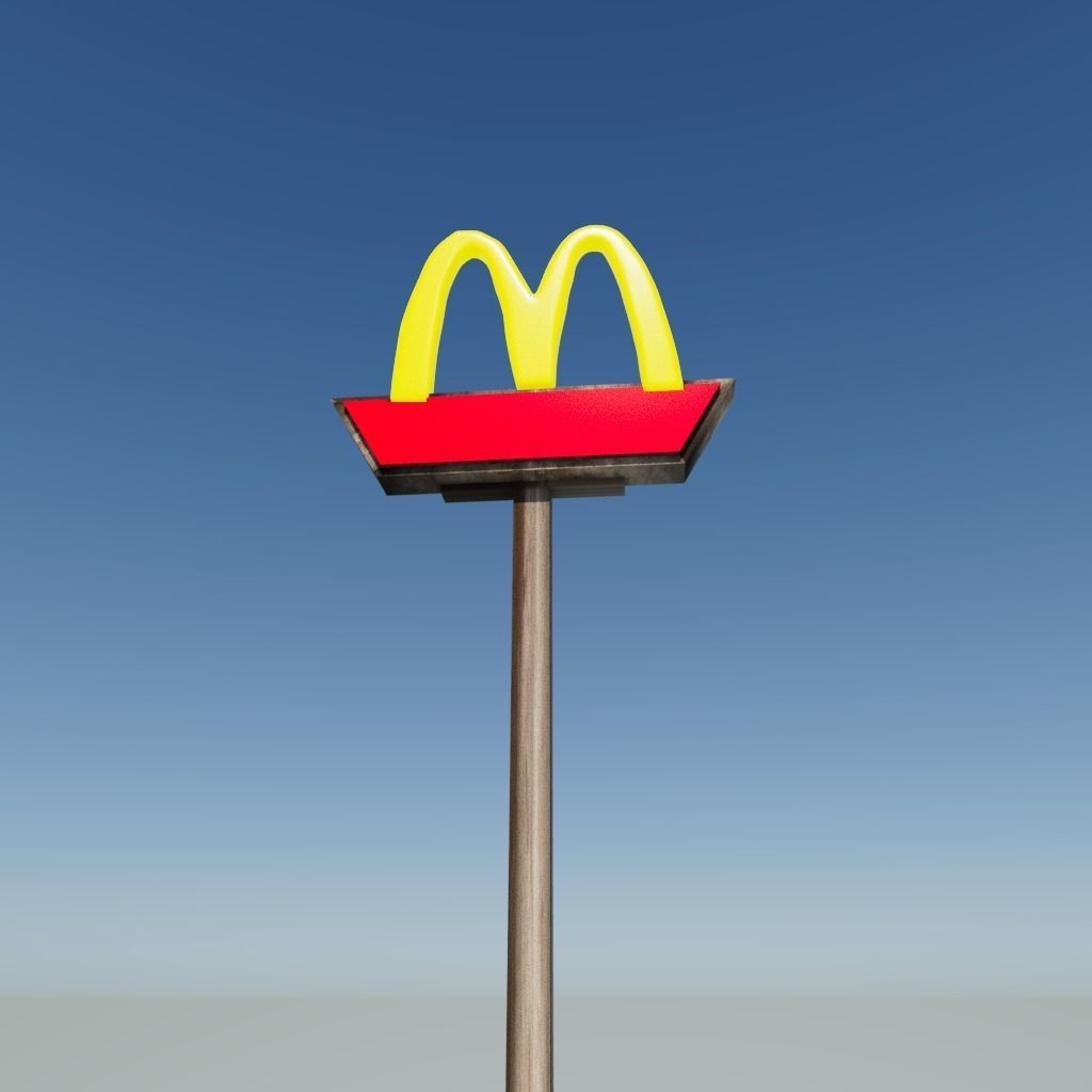 McDonaldS sign Low-poly 3D model_2