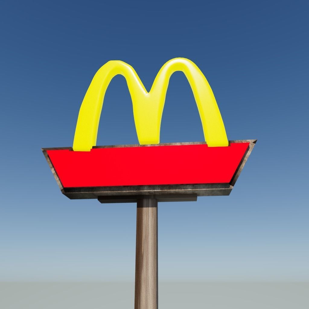 McDonaldS sign Low-poly 3D model_6