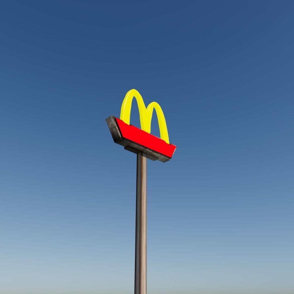 McDonaldS sign Low-poly 3D model_8