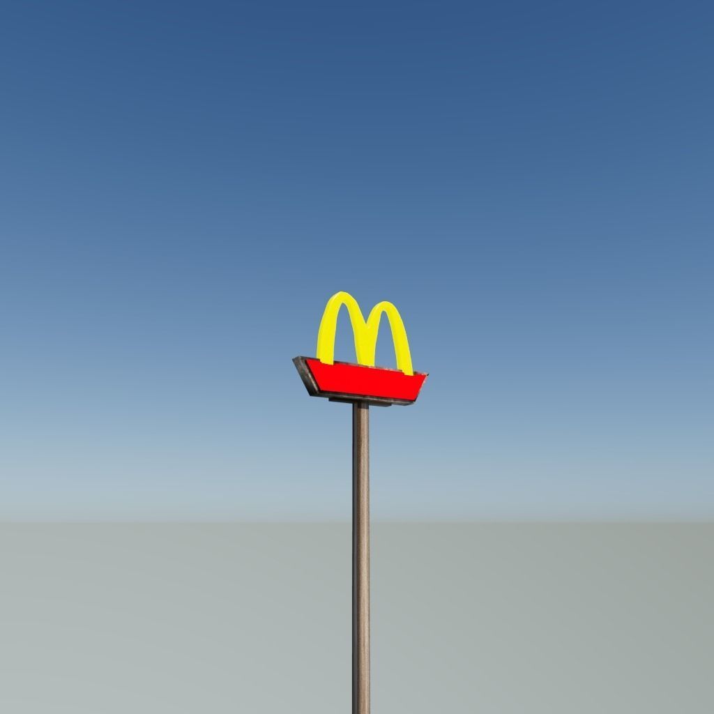 McDonaldS sign Low-poly 3D model_3