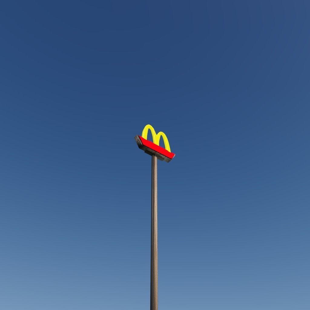 McDonaldS sign Low-poly 3D model_10